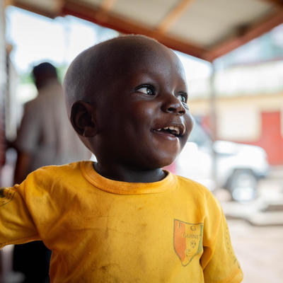Conakry, 22 November 2023 - Families wait their turn at the UNICEF-supported health centre in Hafia, Conakry.