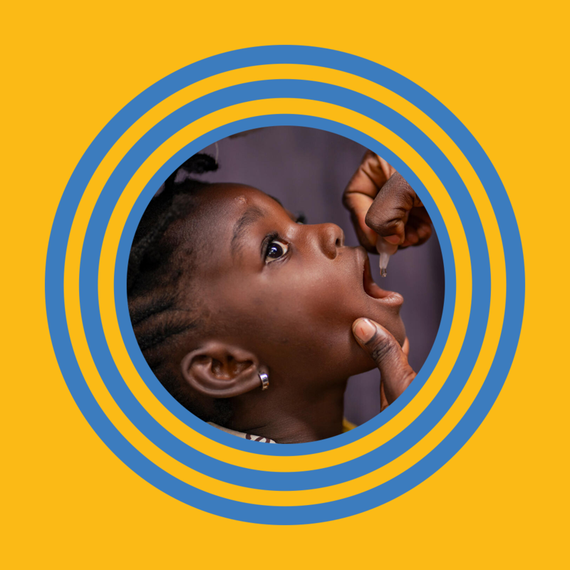 Child receiving the polio drops