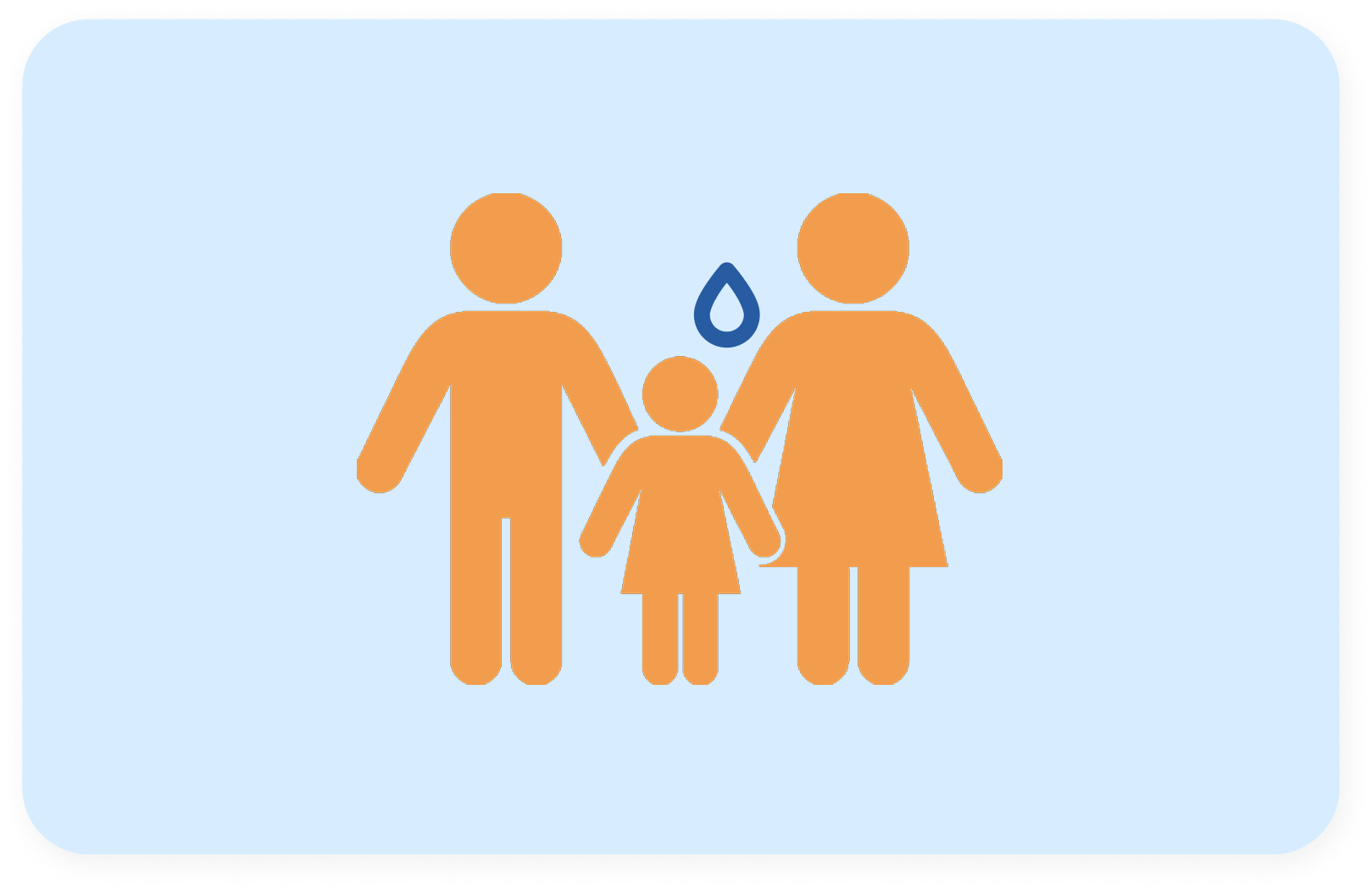 Icon of parents taking their child to receive a vaccination.