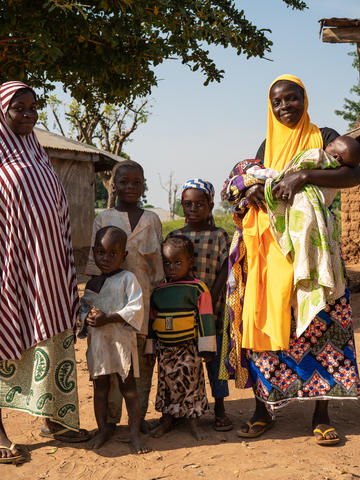 Two woman and five kids 